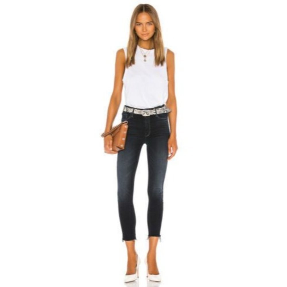 MOTHER The Looker Ankle Fray jeans, mid rise